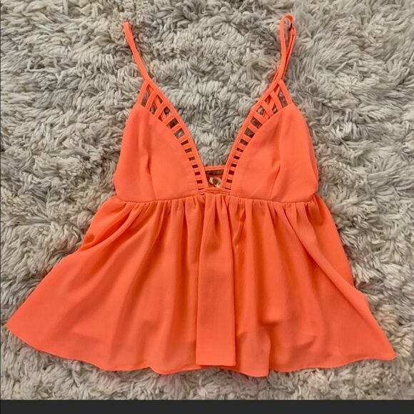 L’atiste Neon orange cutout tank | size M - Picture 4 of 8